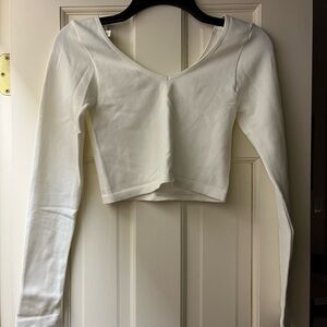 White Long Sleeve Crop Top